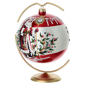 Pallina Babbo Natale vetro soffiato lusso 150 mm pittura oro 24 carati