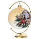 Set with Nativity, gold-plated decoupage on blown glass ball and hook, Christmas ornaments, 6 in s4