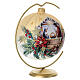 Set pallina e gancio natalizi Natività oro zecchino decoupage vetro soffiato 150 mm s3