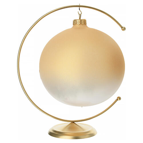 Gold Holy Family ornament decoupage blown glass ball and hook 150 mm 5