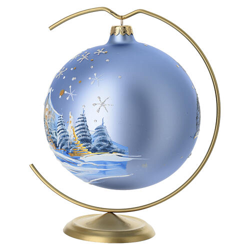 Boule verre soufflé montagne enneigée peinture or massif 150 mm 4