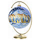 Boule verre soufflé montagne enneigée peinture or massif 150 mm s4