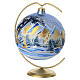 Pallina vetro soffiato paesaggio montano pittura oro zecchino 150 mm s2