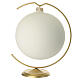 Pallina paesaggio casa natalizia pittura oro zecchino 150 mm vetro soffiato s4