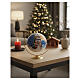 Blown Glass Christmas Ball House Landscape with Gold Paint, 150 mm s2