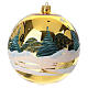 Hand-painted blown glass Christmas ball with gold winter landscape, 200 mm s4