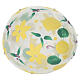 Pallina ovale fiorellini bianchi e gialli vetro soffiato 80 mm s3