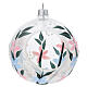 Pallina lanterna porta tealight motivi floreali vetro soffiato 90 mm s1