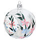 Pallina lanterna porta tealight motivi floreali vetro soffiato 90 mm s2