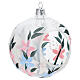 Pallina lanterna porta tealight motivi floreali vetro soffiato 90 mm s3