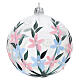 Pallina lanterna porta tealight motivi floreali vetro soffiato 90 mm s4
