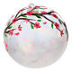 Iridescent spherical ball with peach blossom flowers, blown glass, 4 in s4