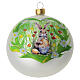 Spherical glass bauble with the Easter Bunny, blown glass, 4 in s1