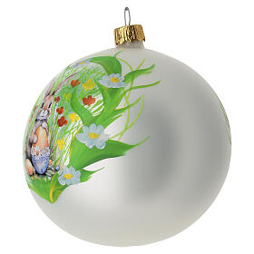 Bola esférica conejito pascual vidrio soplado 100 mm