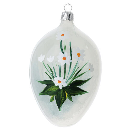 Boule ovale lapin de Pâques verre soufflé 80 mm 4