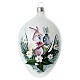 Boule ovale lapin de Pâques verre soufflé 80 mm s1