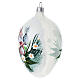 Pallina ovale coniglietto pasquale vetro soffiato 80 mm s2