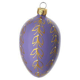 Bolita lila motivo dorado vidrio soplado pascual 100x60 mm