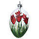 Bolita flores rojas fondo transparente vidrio soplado huevo 100x60 mm s2