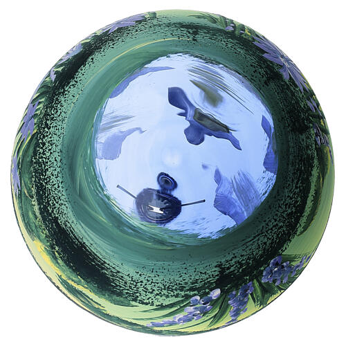 Bola esférica azul paisagem de montanha vidro soprado 90 mm 6