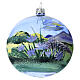 Bola esférica azul paisagem de montanha vidro soprado 90 mm s3