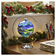 Blue Christmas ball mountain landscape blown glass 90 mm s2