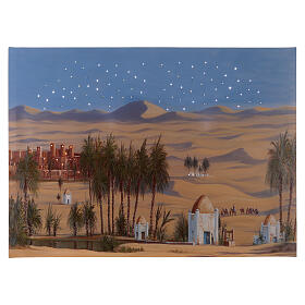 Fond lumineux crèche 65x90 cm paysage désertique