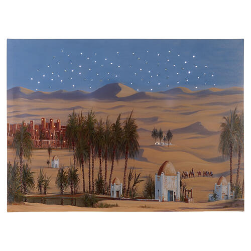 Sfondo presepe luminoso 65x90 cm paesaggio desertico  1