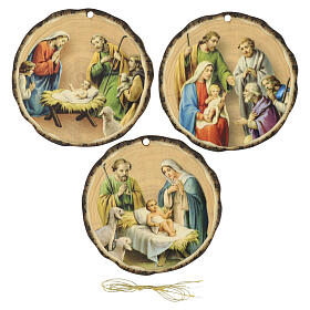 Weihnachtsbaum-Anhänger Heilige Familie – Set 3 Stück, MDF, 9 cm