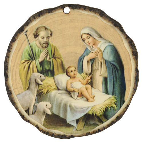 Décorations SET 3 pièces pour arbre en MDF Sainte Famille 9 cm 3