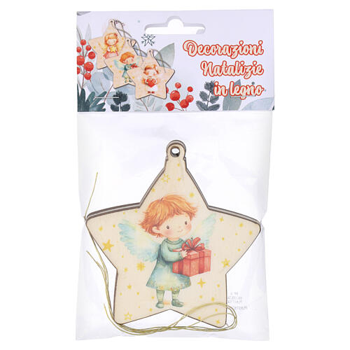 Weihnachtsbaum-Anhänger Stern – Set 3 Stück, MDF, 10 × 10 cm 6