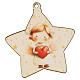 Decorations, SET of 3, MDF little stars with angels, 4x4 in s2