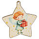 Decorations, SET of 3, MDF little stars with angels, 4x4 in s4