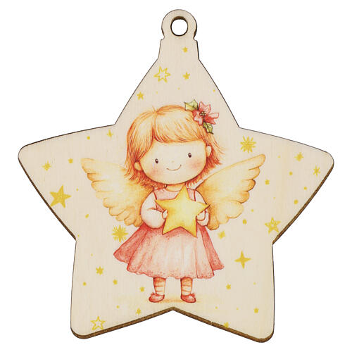 Decoración SET 3PZ. Estrellita MDF angelitos 10x10 cm 3