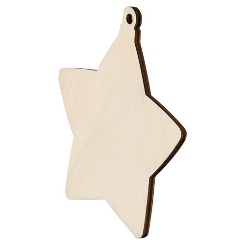 Gwiazdki z aniołkami - zestaw dekoracji z MDF, 3 szt., 10x10 cm 5