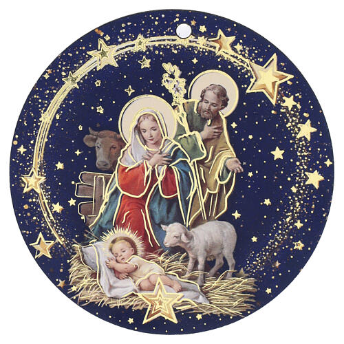 Décorations de Noël set 3 pièces en MDF Sainte Famille 9 cm 3