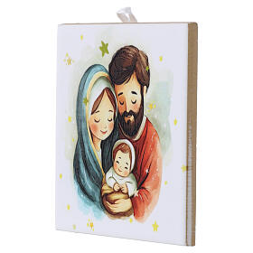 Piastrella con scatola Sacra famiglia acquerello 10x10 cm