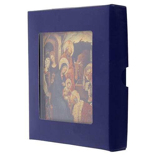 Ceramic tile of Adoration of the Magi with box, 10x10 cm 4