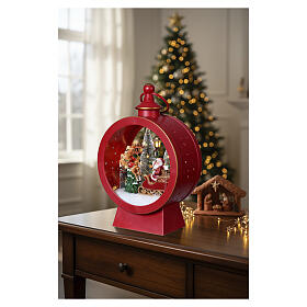 Circle lantern with Santa Claus on his leigh, 16x4 in, Bagutta Tendence