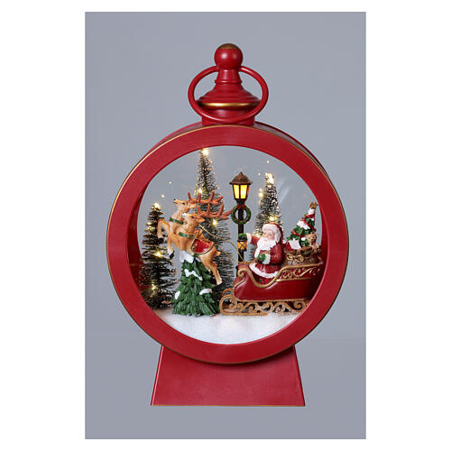 Lanterne circulaire Père Noël sur traîneau 40x10 cm Bagutta Tendence 4