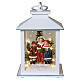 White Christmas lantern with carol singers and illumination, 8x4 in, Bagutta Tendence s5