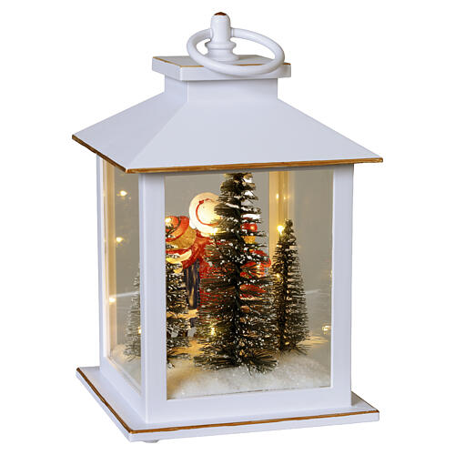 White Christmas lantern with carolers and lighting 20x10cm Bagutta Tendence 6