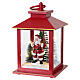 Red Christmas lantern with Santa Claus and trees, 8x4 in, Bagutta Tendence s1