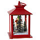 Red Christmas lantern with Santa Claus and trees, 8x4 in, Bagutta Tendence s6
