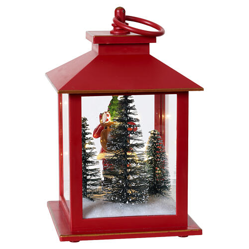 Red Christmas Lantern with Santa Claus and Trees 20x10cm Bagutta Tendence 6