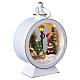 Round white Christmas lantern with children on sled and lights 25cm Bagutta Tendence s4