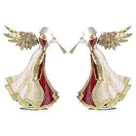 Couple d'anges avec trompettes en métal Bagutta Tendence 46 cm