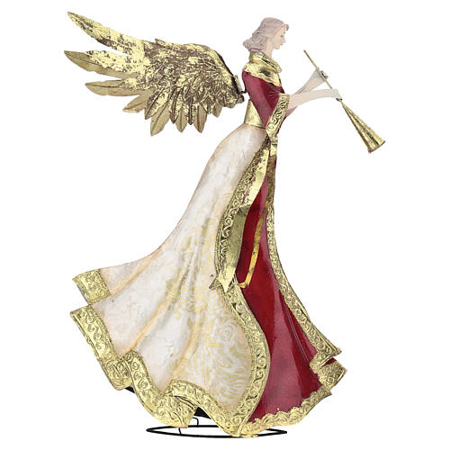 Pair of angels with trumpets 46cm in metal by Bagutta Tendence 2