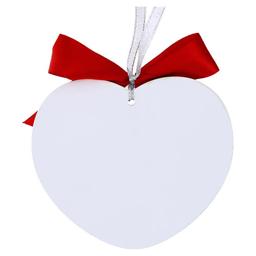 Decorative heart by Thilia, 4x4 in, Christmas penguin and red bow 3