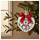 Decorative heart by Thilia, 4x4 in, Christmas penguin and red bow s2